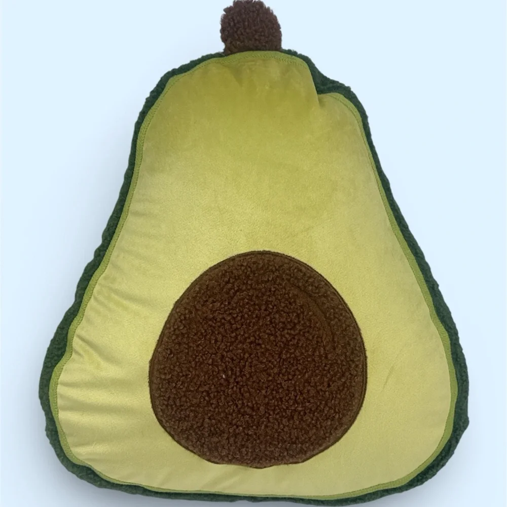 Plush Avocado Holiday Pillow - Green